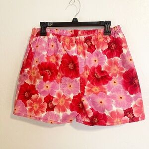 Donna Nicole Sparkly Floral Shorts Size L